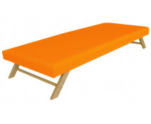 [Sklápateľné ležadlo s nepremokavým - difúznym poťahom - oranžová (130x60x22 cm)]