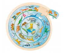 Kruhové puzzle - Zvieratká sveta