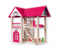 Drevený domček pre bábiky so zariadením