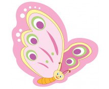 Dekorácia - Motýlik s úsmevom, ružový
