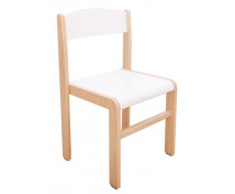Drevená stolička výška 26 cm - BUK, biela