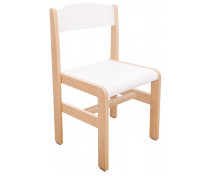 Drevená stolička Extra BUK, 38 cm, biela