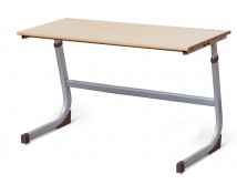 Školská dvojmiestna lavica s reguláciou výšky, veľ. 2-4, sivá