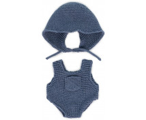 Pletený overal pre bábiku - modrý (21 cm)