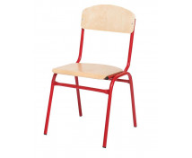 Stolička s kov. konštrukciou, 38 cm červená