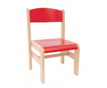 Drevená stolička Extra BUK červená - 26 cm