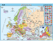 Politická mapa Evropy XL (100x70 cm) - CZ verzia