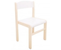 Drevená stolička výška 35 cm - JAVOR, biela