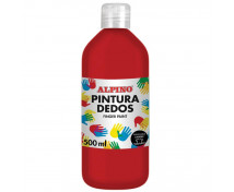 ALPINO Prstové farby vo fľaši, 500 ml - červená