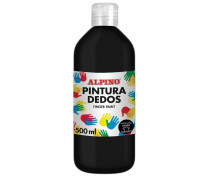 ALPINO Prstové farby vo fľaši, 500 ml - čierna
