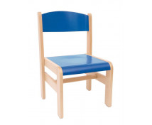 Drevená stolička  Extra BUK modrá - 21 cm