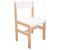 Drevená stolička Extra BUK, 21 cm, biela