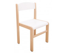 Drevená stolička výška 21 cm - BUK, biela