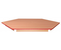 Stolová doska 18 mm, BUK, šesťuholník 60 cm,  červená