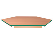 Stolová doska 18 mm, BUK, šesťuholník 60 cm, zelená