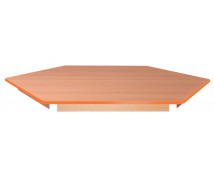 Stolová doska 18 mm, BUK, šesťuholník 60 cm, oranžová
