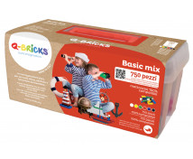 Kocky Qbriksy - Základné farby MIX v boxe - 750 ks
