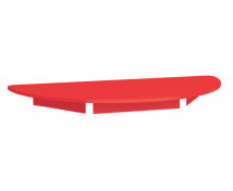 Farebná stolová doska 18 mm, polkruh, červená