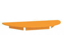 Farebná stolová doska 18 mm, polkruh, oranžová