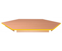 Stolová doska 18 mm, BUK, šesťuholník 80 cm,  žltá