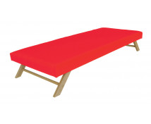 Sklápateľné ležadlo s nepremokavým poťahom - červená (130x55x22 cm)