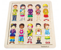 Priraďovacie puzzle -  Deti rôznych kútov sveta