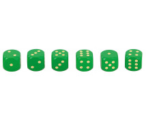 Drevené kocky s bodkami, 10 ks - zelené