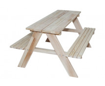 Záhradný stôl s lavičkami - natural