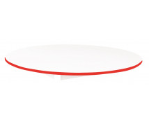 Stolová doska 18 mm, BIELA, kruh 125 cm, červená