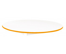 Stolová doska 18 mm, BIELA, kruh 125 cm, oranžová