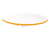 Stolová doska 18 mm, BIELA, kruh 90 cm, oranžová