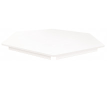 Stolová doska 18 mm, BIELA, šesťuholník 80 cm,  biela