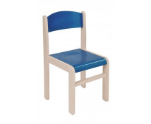 Drevená stolička JAVOR BIELENÝ-modrá, 26 cm VYP