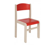 Drevená stolička JAVOR BIELENÝ-červená, 26 cm VYP