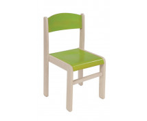 Drevená stolička JAVOR BIELENÝ-zelená, 38 cm VYP
