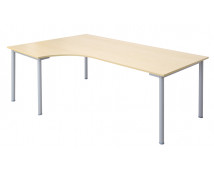 Kancelársky stôl s kovovými nohami - rohový, Ľavý