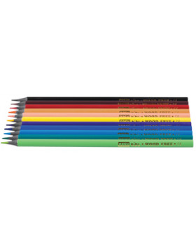 Trojhranné bezdrevné ceruzky, 12 farieb