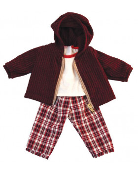Oblečenie pre bábiky - 38 cm - Kárované nohavice, sada