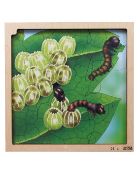Vrstvové puzzle - Životný cyklus motýľa