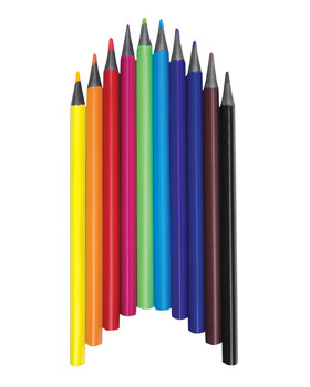 Trojhranné bezdrevné ceruzky JUMBO, 12 farieb