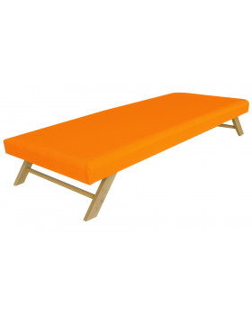 Sklápateľné ležadlo s nepremokavým poťahom - oranžová (130x60x22 cm)