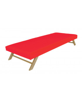 Sklápateľné ležadlo s nepremokavým poťahom - červená (130x60x22 cm)