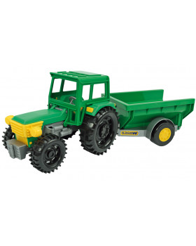 Traktor farmár s prívesom v kartóne