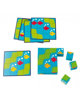 Puzzle v kockách - Rybky