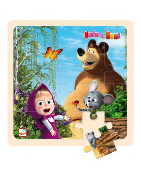 Drevené puzzle - Máša a medveď 2