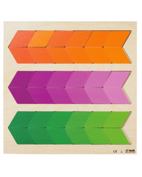 Vkladacie puzzle - Farby a Tvary - oranžová, fialová, zelená