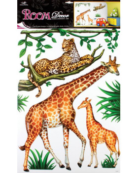 Nástenné nálepky - Žirafa a gepard
