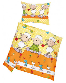Obliečky IDEAL - Ovečky žlté (sada vankúš + prikrývka)