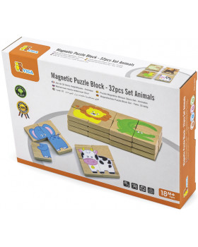 Magnetické puzzle - Zvieratká sada 32ks