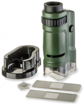 Vreckový mikroskop s LED svetlom